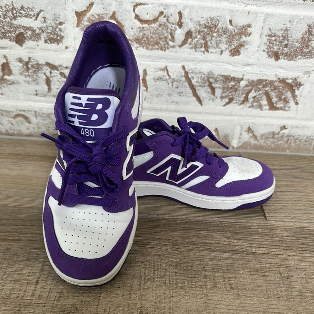 New Balance Purple and White Sneakers